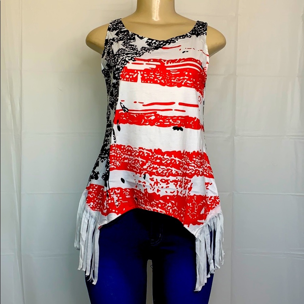 Women’s top with flag print